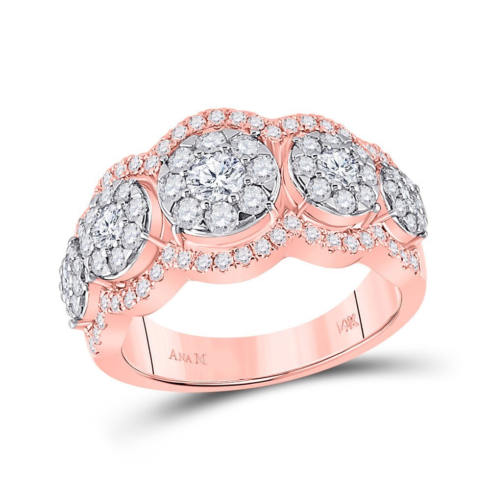 Radiant Rose Gold Diamond Halo Anniversary Ring - Splendid Jewellery
