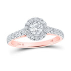 Radiant Rose Gold Diamond Halo Bridal Wedding Ring - A Timeless Symbol of Love and Elegance - Splendid Jewellery