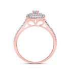 Radiant Rose Gold Diamond Halo Bridal Wedding Ring Set - Splendid Jewellery