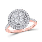 Radiant Rose Gold Diamond Halo Cluster Ring - 1 Carat Total Weight - Splendid Jewellery