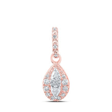 Load image into Gallery viewer, Radiant Rose Gold Diamond Halo Pendant - 1/6 Ct.t.w. Pear Diamond Fashion Pendant - Splendid Jewellery