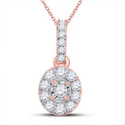 Radiant Rose Gold Diamond Halo Pendant - Splendid Jewellery