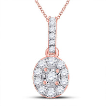 Load image into Gallery viewer, Radiant Rose Gold Diamond Halo Pendant - Splendid Jewellery