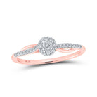 Radiant Rose Gold Diamond Halo Promise Ring - Splendid Jewellery
