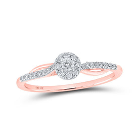 Radiant Rose Gold Diamond Halo Promise Ring - Splendid Jewellery