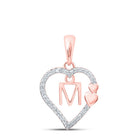Radiant Rose Gold Diamond Heart Initial Pendant - Splendid Jewellery