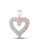 Radiant Rose Gold Diamond Heart Pendant - A Symbol of Eternal Love - Splendid Jewellery