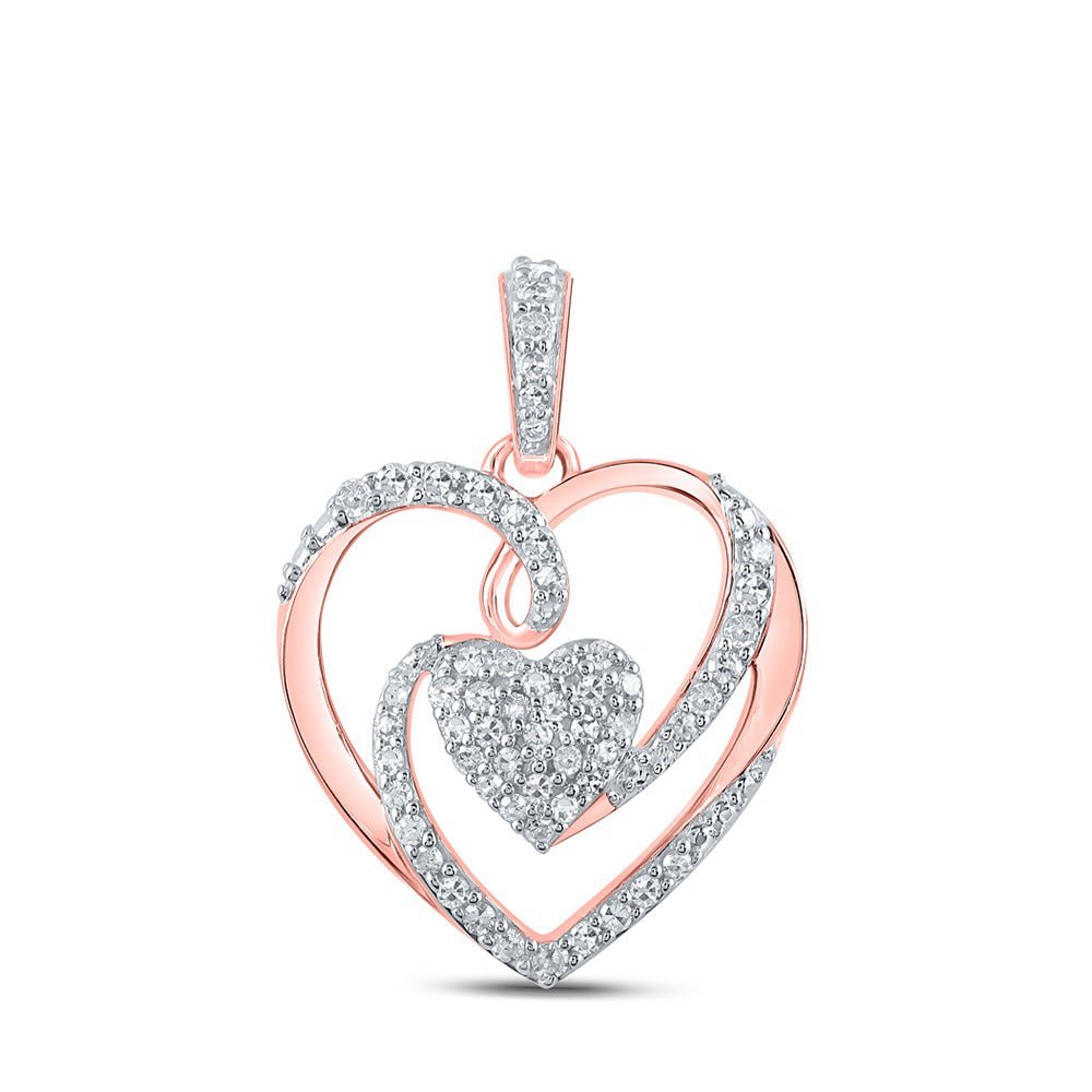 Radiant Rose Gold Diamond Heart Pendant: A Symbol of Eternal Love - Splendid Jewellery