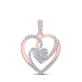 Radiant Rose Gold Diamond Heart Pendant: A Symbol of Eternal Love - Splendid Jewellery