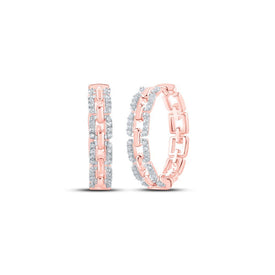 Radiant Rose Gold Diamond Hoop Earrings - Splendid Jewellery