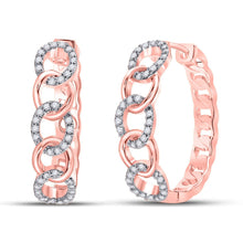 Load image into Gallery viewer, Radiant Rose Gold Diamond Hoop Earrings: A Timeless Treasure - Splendid Jewellery