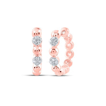 Load image into Gallery viewer, Radiant Rose Gold Diamond Hoop Earrings: A Timeless Treasure of Elegance and Brilliance - Splendid Jewellery