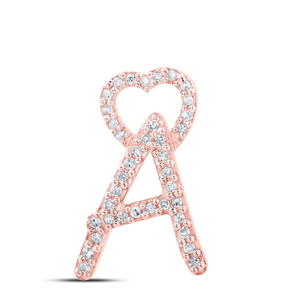 Radiant Rose Gold Diamond Initial Heart Pendant - Personalized Elegance - Splendid Jewellery