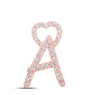 Radiant Rose Gold Diamond Initial Heart Pendant - Personalized Elegance - Splendid Jewellery