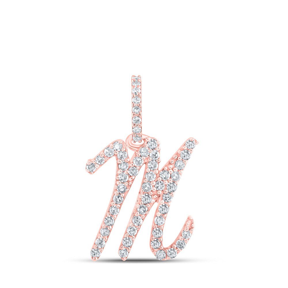 Radiant Rose Gold Diamond Initial Pendant - Personalized Elegance - Splendid Jewellery