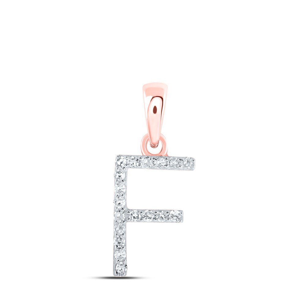 Radiant Rose Gold Diamond Initial Pendant - Personalized Elegance in 10kt Rose Gold - Splendid Jewellery