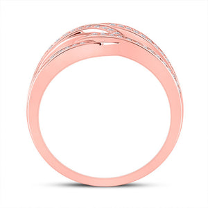 Radiant Rose Gold Diamond Linked Loop Fashion Ring - Splendid Jewellery