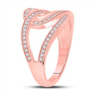 Radiant Rose Gold Diamond Linked Loop Fashion Ring - Splendid Jewellery