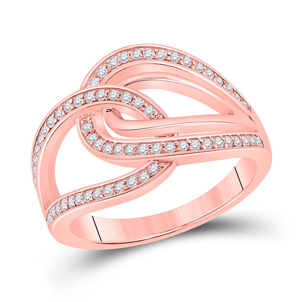 Radiant Rose Gold Diamond Linked Loop Fashion Ring - Splendid Jewellery