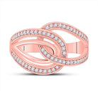Radiant Rose Gold Diamond Linked Loop Fashion Ring - Splendid Jewellery