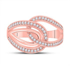 Radiant Rose Gold Diamond Linked Loop Fashion Ring - Splendid Jewellery