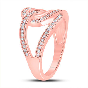 Radiant Rose Gold Diamond Linked Loop Fashion Ring - Splendid Jewellery