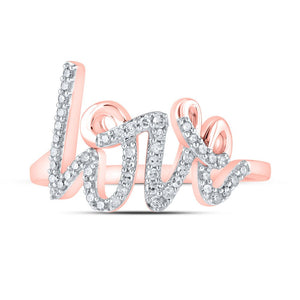 Radiant Rose Gold Diamond Love Fashion Ring - Splendid Jewellery