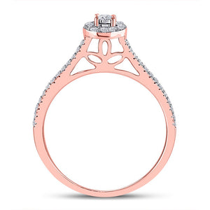 Radiant Rose Gold Diamond Oval Bridal Wedding Ring Band Set - Splendid Jewellery