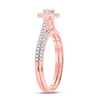Radiant Rose Gold Diamond Oval Bridal Wedding Ring Band Set - Alternate view 3 from Splendid Jewellery