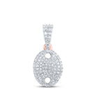 Radiant Rose Gold Diamond Oval Pendant - Splendid Jewellery