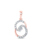 Radiant Rose Gold Diamond Pendant | 10kt Rose Gold Womens Round Diamond Fashion Pendant 1/4 Cttw - Splendid Jewellery