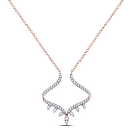 Radiant Rose Gold Diamond Pendant Necklace - Captivating Elegance in 14kt Rose Gold with Sparkling Diamonds - Splendid Jewellery