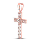Radiant Rose Gold Diamond Roman Cross Pendant - Splendid Jewellery