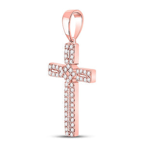 Radiant Rose Gold Diamond Roman Cross Pendant - Splendid Jewellery