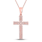 Radiant Rose Gold Diamond Roman Cross Pendant - Splendid Jewellery