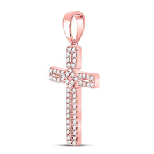 Load image into Gallery viewer, Radiant Rose Gold Diamond Roman Cross Pendant - Splendid Jewellery