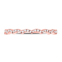 Load image into Gallery viewer, Radiant Rose Gold Diamond Scalloped Stackable Band Ring - Alternate view 4 from Splendid Jewellery