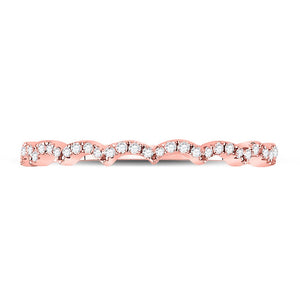 Radiant Rose Gold Diamond Scalloped Stackable Band Ring - Splendid Jewellery