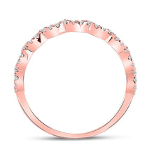 Load image into Gallery viewer, Radiant Rose Gold Diamond Scalloped Stackable Band Ring - Splendid Jewellery