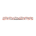 Radiant Rose Gold Diamond Scalloped Stackable Band Ring - Splendid Jewellery