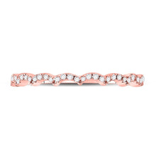 Load image into Gallery viewer, Radiant Rose Gold Diamond Scalloped Stackable Band Ring - Splendid Jewellery