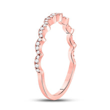 Load image into Gallery viewer, Radiant Rose Gold Diamond Scalloped Stackable Band Ring - Splendid Jewellery