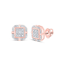 Load image into Gallery viewer, Radiant Rose Gold Diamond Square Earrings: A Timeless Treasure by Splendid Jewellery - Splendid Jewellery