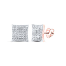 Load image into Gallery viewer, Radiant Rose Gold Diamond Square Earrings: A Timeless Treasure of Elegance and Brilliance - Splendid Jewellery