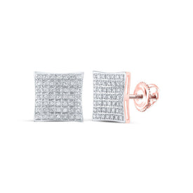 Radiant Rose Gold Diamond Square Earrings: A Timeless Treasure of Elegance and Brilliance - Splendid Jewellery