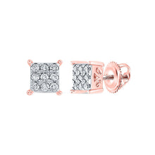 Load image into Gallery viewer, Radiant Rose Gold Diamond Square Earrings: Timeless Elegance in 10kt Rose Gold - Splendid Jewellery
