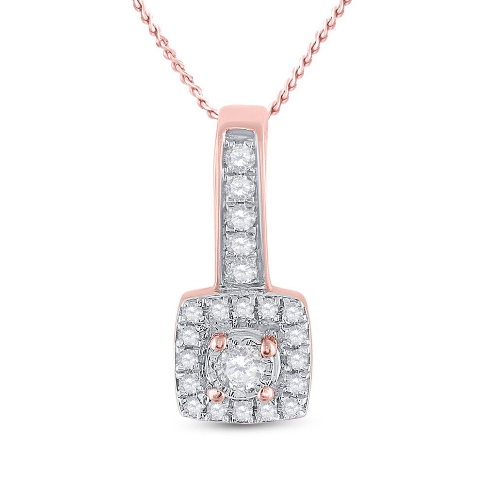 Radiant Rose Gold Diamond Square Pendant: A Captivating Masterpiece - Splendid Jewellery