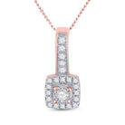 Radiant Rose Gold Diamond Square Pendant: A Captivating Masterpiece - Splendid Jewellery