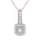 Radiant Rose Gold Diamond Square Pendant: A Captivating Masterpiece - Splendid Jewellery