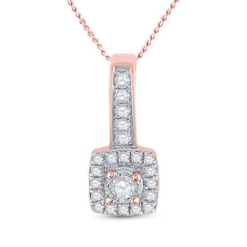 Radiant Rose Gold Diamond Square Pendant: A Captivating Masterpiece - Splendid Jewellery